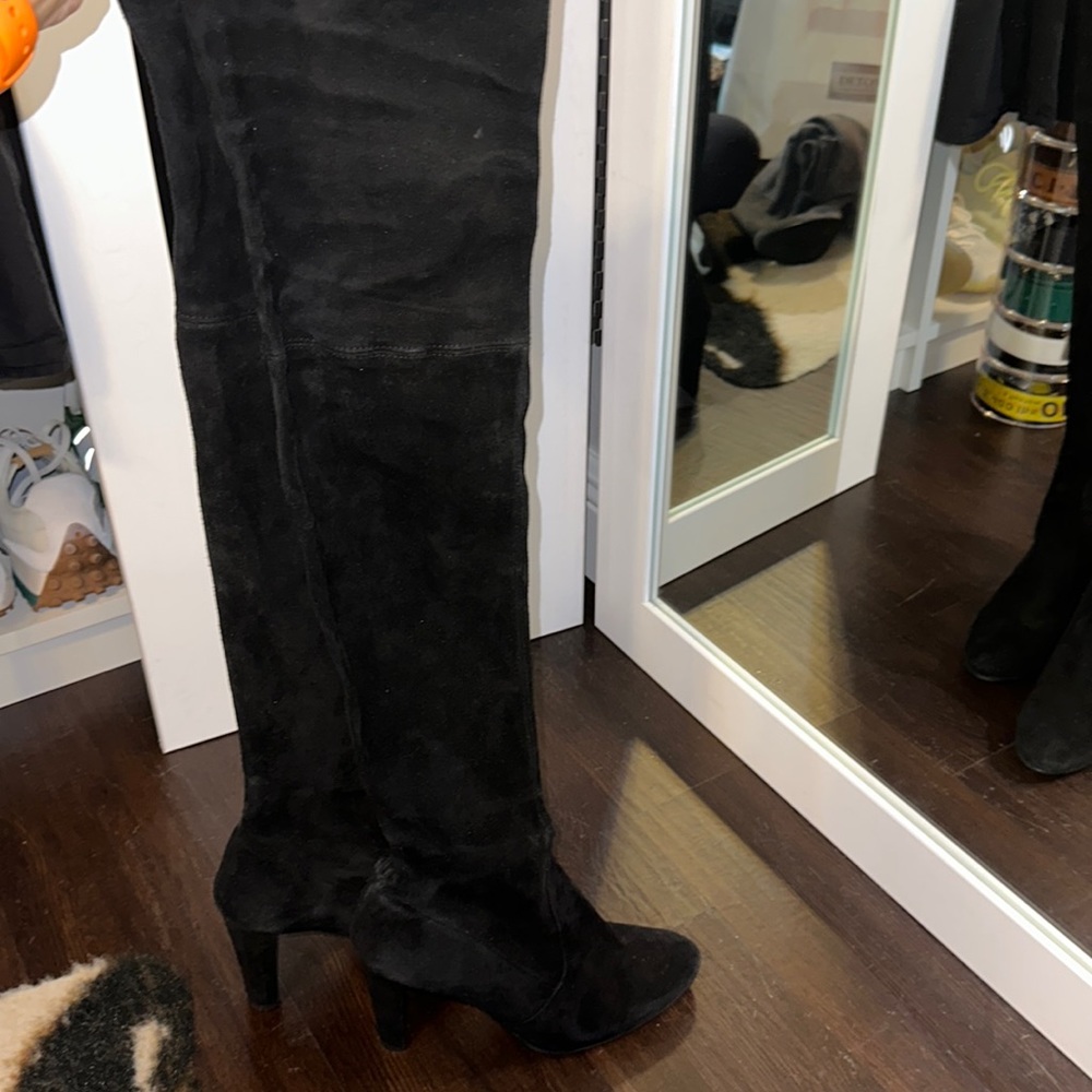Stuart Weitzman Highland Over the Knee Boots, black suede 8.5